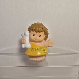 Fisher Price Little People JUNGLE BOY w/ BONE for DINO Dinosaur Caveman